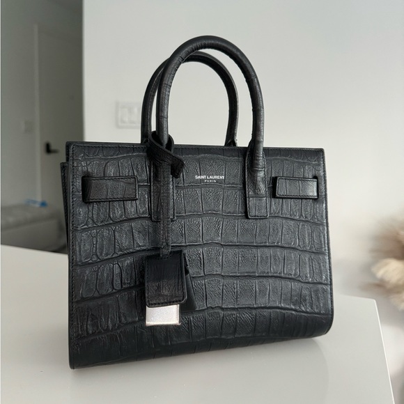 SAINT LAURENT SAC DE JOUR CROC NANO SILVER HARDWARE - Picture 1 of 10
